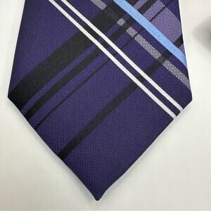 Van Heusen 100% Silk FLEXTIE Neck tie NWT NEW Purple Plaid Classic Work Career